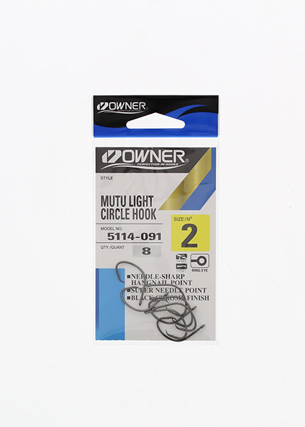 Owner Mutu Light Circle Hook Size 2 (8 Pack) – Trails & Tackle